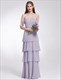 Cold Shoulder A-Line Chiffon Long Evening Dress