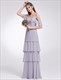 Cold Shoulder A-Line Chiffon Long Evening Dress