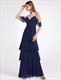 Cold Shoulder A-Line Chiffon Long Evening Dress