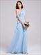 One Shoulder Chiffon A-Line Floor Length Dress With Belt