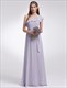One Shoulder Chiffon A-Line Floor Length Dress With Belt