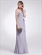 One Shoulder Chiffon A-Line Floor Length Dress With Belt