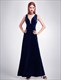 Sleeveless V-Neck Empire Waist Velvet Floor-Length Prom Dress