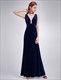 Sleeveless V-Neck Empire Waist Velvet Floor-Length Prom Dress