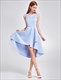 A-Linien-schlichtes ärmelloses knieumspielendes High-Low-Cocktailkleid