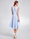 A-Linien-schlichtes ärmelloses knieumspielendes High-Low-Cocktailkleid