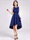A-Linien-schlichtes ärmelloses knieumspielendes High-Low-Cocktailkleid