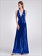 Ärmelloser Sequin-Prom-Gown in Bodenlänge mit tiefem V-Ausschnitt