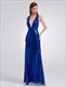 Ärmelloser Sequin-Prom-Gown in Bodenlänge mit tiefem V-Ausschnitt