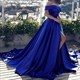 Meerjungfrau-Abendkleid mit schulterfreiem Schnitt und Spitzen-Besatz
