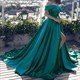 Meerjungfrau-Abendkleid mit schulterfreiem Schnitt und Spitzen-Besatz