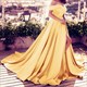 Meerjungfrau-Abendkleid mit schulterfreiem Schnitt und Spitzen-Besatz