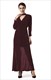 Elegant A-Line Black V-Neck Long Sleeve Floor-Length Prom Dress