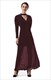 Elegant A-Line Black V-Neck Long Sleeve Floor-Length Prom Dress