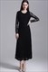 Simple Black Jewel Neck Long Sleeve Sheath Tea Length Lace Prom Dress