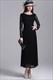 Simple Black Jewel Neck Long Sleeve Sheath Tea Length Lace Prom Dress