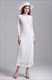 Simple Black Jewel Neck Long Sleeve Sheath Tea Length Lace Prom Dress