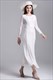 Simple Black Jewel Neck Long Sleeve Sheath Tea Length Lace Prom Dress