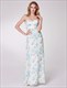 Sweetheart Neckline Ruched Empire Waist Floor Length Floral Dress