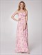 Sweetheart Neckline Ruched Empire Waist Floor Length Floral Dress