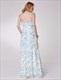 Halter Neck Sleeveless Tiered Ruffle Chiffon Floral Print Maxi Dress