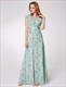 V-Neck Sleeveless Ruffle Floor-Length Chiffon Floral Dress