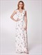 V-Neck Sleeveless Ruffle Floor-Length Chiffon Floral Dress