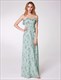 Strapless Ruffle Neck Chiffon Floral Maxi Dress With Belt