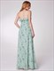 Strapless Ruffle Neck Chiffon Floral Maxi Dress With Belt