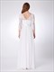 A-Linien Juwelenausschnitt Spitzenoberteil Chiffon Ballkleid mit 3/4 Ärmel