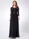 A-Linien Juwelenausschnitt Spitzenoberteil Chiffon Ballkleid mit 3/4 Ärmel