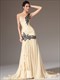 One Shoulder Ärmelloses Perlenbesetztes Applikationes Sheath Prom Dress