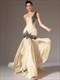 One Shoulder Ärmelloses Perlenbesetztes Applikationes Sheath Prom Dress