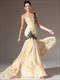 One Shoulder Ärmelloses Perlenbesetztes Applikationes Sheath Prom Dress