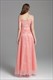Schulterfreies Organza-Kleid mit floraler Stickerei und kurzen Ärmeln