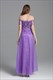Schulterfreies Organza-Kleid mit floraler Stickerei und kurzen Ärmeln