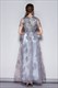 Embroidered Floral Print Bridesmaid Dress With Short Sleeves