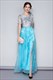 Embroidered Floral Print Bridesmaid Dress With Short Sleeves
