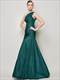 Langes formelles Meerjungfrau-Kleid mit One-Shoulder, gerafftem Oberteil und Drop-Waist