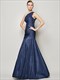 Langes formelles Meerjungfrau-Kleid mit One-Shoulder, gerafftem Oberteil und Drop-Waist