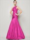 Langes formelles Meerjungfrau-Kleid mit One-Shoulder, gerafftem Oberteil und Drop-Waist