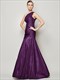 Langes formelles Meerjungfrau-Kleid mit One-Shoulder, gerafftem Oberteil und Drop-Waist