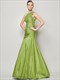 Langes formelles Meerjungfrau-Kleid mit One-Shoulder, gerafftem Oberteil und Drop-Waist