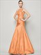 Langes formelles Meerjungfrau-Kleid mit One-Shoulder, gerafftem Oberteil und Drop-Waist