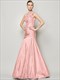 Langes formelles Meerjungfrau-Kleid mit One-Shoulder, gerafftem Oberteil und Drop-Waist