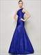 Langes formelles Meerjungfrau-Kleid mit One-Shoulder, gerafftem Oberteil und Drop-Waist