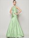 Langes formelles Meerjungfrau-Kleid mit One-Shoulder, gerafftem Oberteil und Drop-Waist