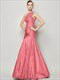 Langes formelles Meerjungfrau-Kleid mit One-Shoulder, gerafftem Oberteil und Drop-Waist