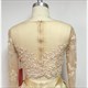 Zweiteiliges langes Prom-Kleid mit transparentem Spitzenoberteil, Verzierungen und langen Ärmeln