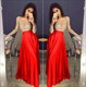Zweiteiliges langes Prom-Kleid mit transparentem Spitzenoberteil, Verzierungen und langen Ärmeln